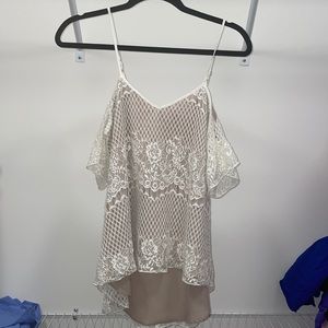 Adjustable off the shoulder lace top